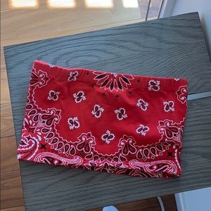 Red Bandanna Bandeau/Crop Top ❗️❗️